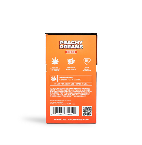 Pre Roll (5 Pack) - Peachy Dreams - HYBRID THCP - Delta Munchies
