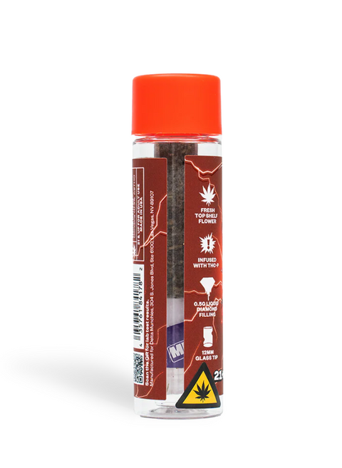 Pre Roll 2g - Strawberry Kush Pop - INDICA - THCP Diamond Jelly Holes - Delta Munchies