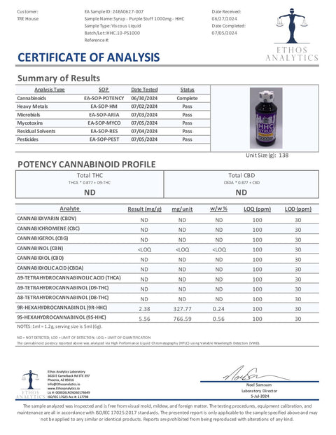 1000 mg - Purple Stuff Syrup - HHC - TRE House