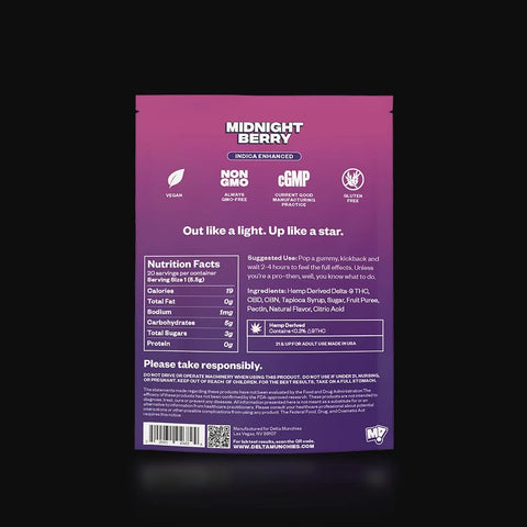 200 mg - Gummies Midnight Berry - INDICA - Delta 9 - Delta Munchies