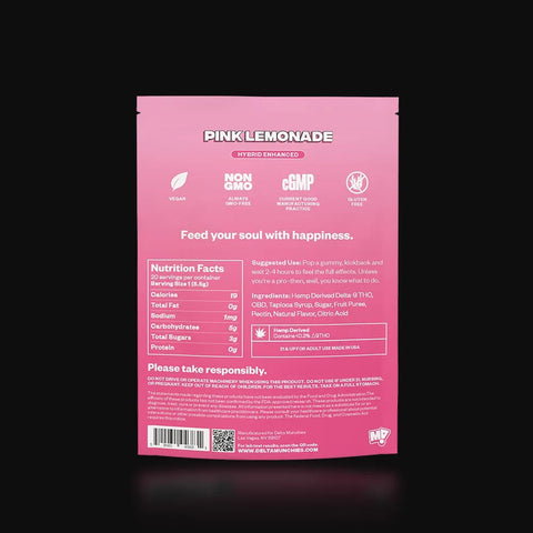 200 mg - Gummies Pink Lemonade - HYBRID - Delta 9 - Delta Munchies