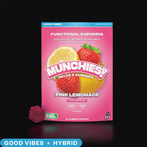 200 mg - Gummies Pink Lemonade - HYBRID - Delta 9 - Delta Munchies