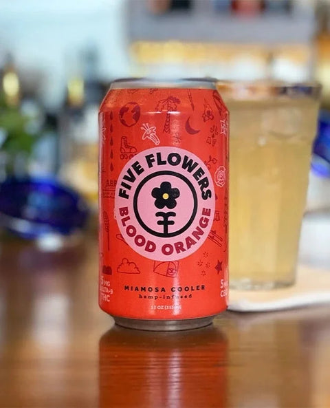 5mg THC & 5mg CBD Cooler - Blood Orange - Five Flowers