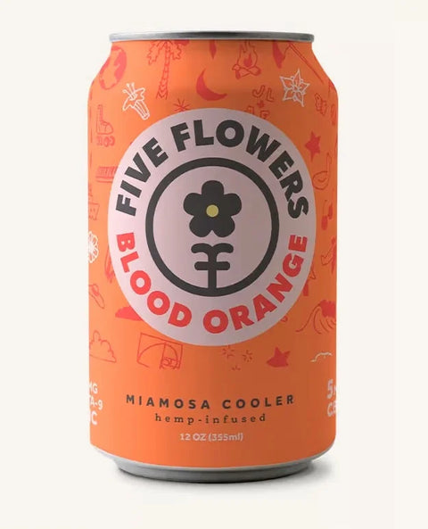 5mg THC & 5mg CBD Cooler - Blood Orange - Five Flowers