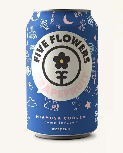 5mg THC & 5mg CBD Cooler - Grapefruit - Five Flowers