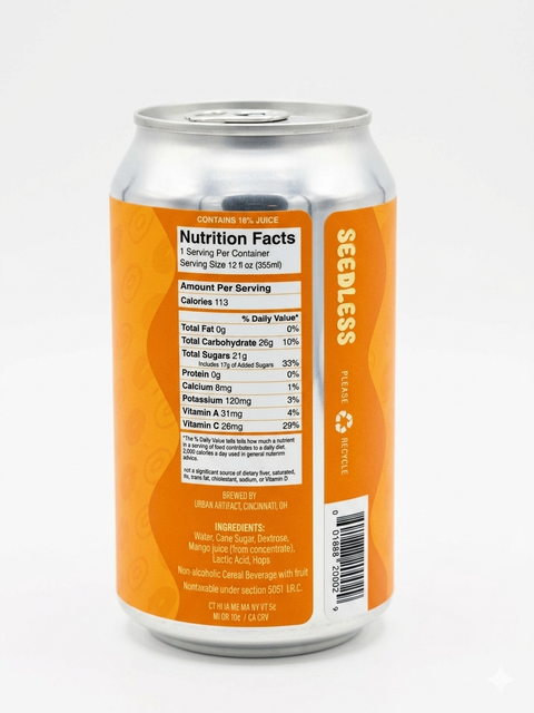 Urban Artifact Seedless Mango Non-Alcoholic Fruit Tart