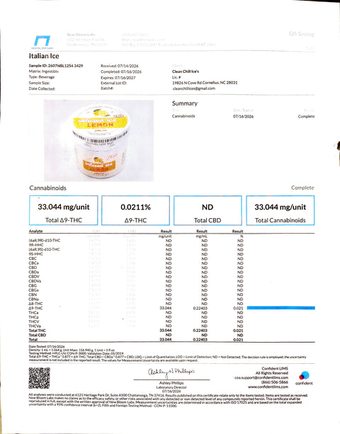 Infused Ice CLT – Delta-9 THC Infused Italian Ice (25mg)