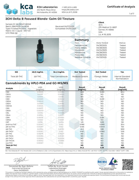 1600 mg - CALM TINCTURE - 3Chi
