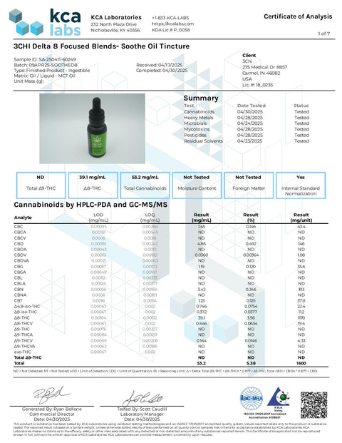 1600 mg - SOOTHE TINCTURE - 3Chi