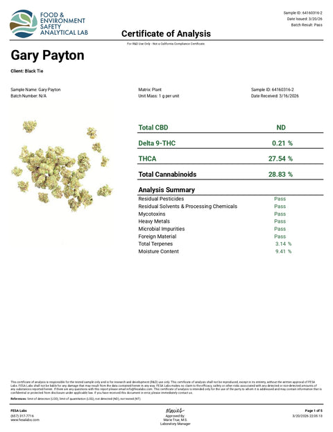 Black Tie - GARY PAYTON THC-A PreRolled Joints (2-Pack) - HYBRID