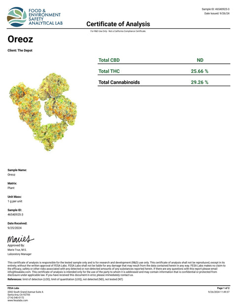 Oreoz - THCA 29% (HYBRID) - Bearly Legal