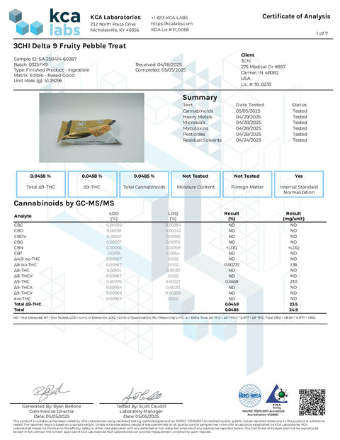 25 mg - Cereal Treat Fruity - D9 THC - 3Chi