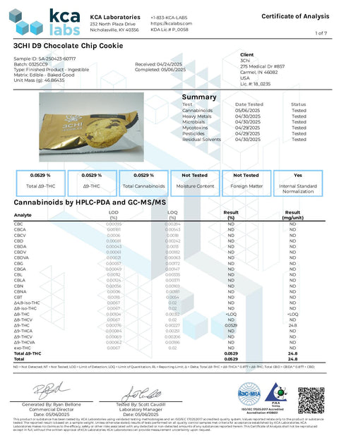 25 mg - Cookie Chocolate Chip - D9 THC - 3Chi