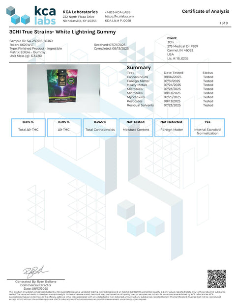 300 mg - Gummies White Lighting - HYBRID - Delta 9 THC - 3Chi