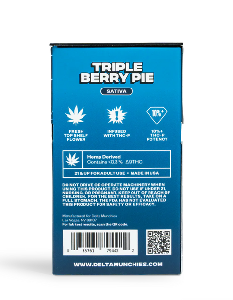 Pre Roll (5 Pack) - Triple Berry Pie - SATIVA THCP - Delta Munchies