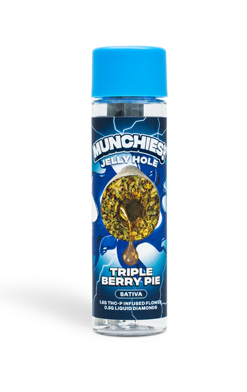 Pre Roll 2g - Triple Berry Pie - SATIVA - THCP Diamond Jelly Holes - Delta Munchies