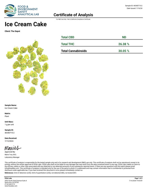 Ice Cream Cake - THCA 30% (HYBRID) - Bearly Legal