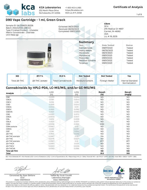 1 ML - DELTA 9o THC - 3Chi