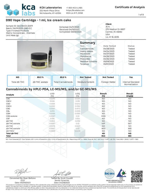 1 ML - DELTA 9o THC - 3Chi