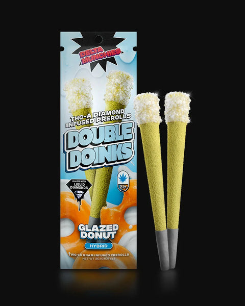 Pre Roll 2 Pack Double Doinks - THCa Diamonds, Kief, Flower - Delta Munchies