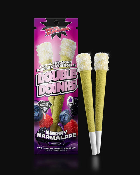 Pre Roll 2 Pack Double Doinks - THCa Diamonds, Kief, Flower - Delta Munchies