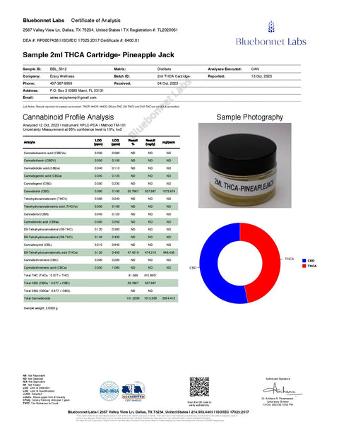 2 ML - PURE THCA - Enjoy