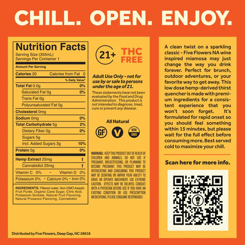 25mg CBD Cooler - Mango - Five Flowers